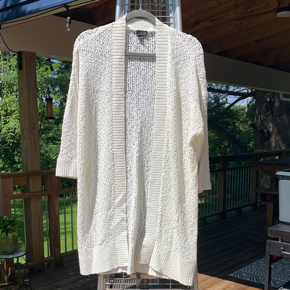 Torrid Cream 3/4 Sleeve Open Knit Cardigan - Picture 1 of 6